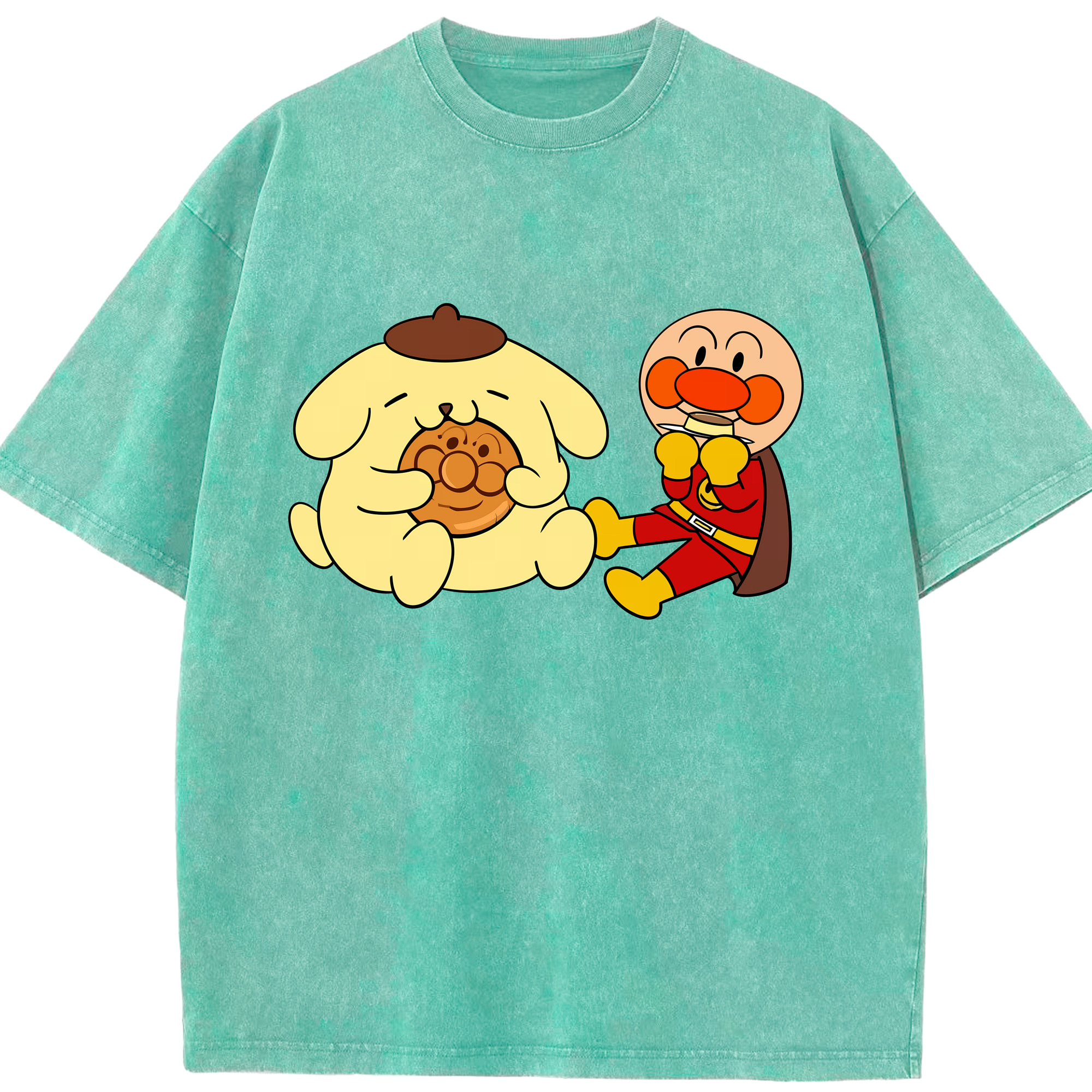 （画像用） アンパンマン Anpanman 綿100% ヴィンテージ風 半袖Tシャツ（フロントプリント）